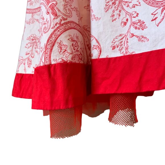 LE CHATEAU - Tube dress pleated skirt with tule lined white / red - medium - Picture 10 of 16